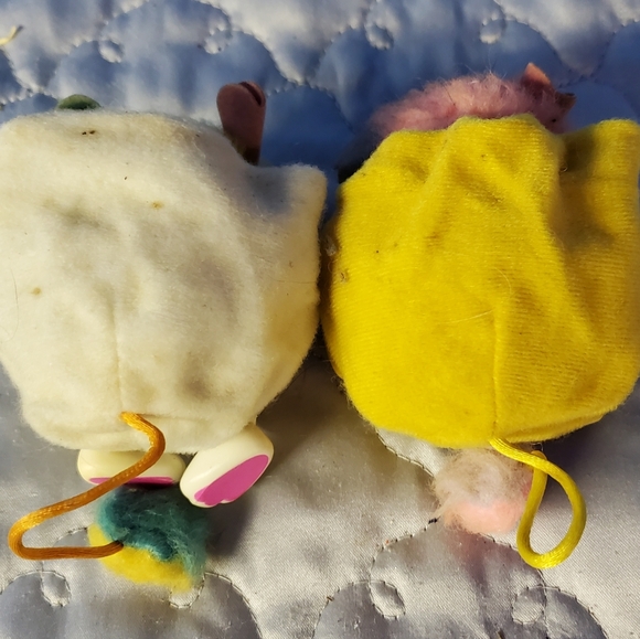 Set Of Two VINTAGE 1986 MATTEL POPPLES 3" MINI POCKET PUFFBALL POPPLE PLUSH TOY - Picture 2 of 6